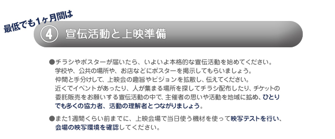 ④宣伝活動と上映準備